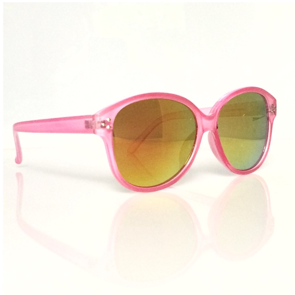 Mirrored Sunglasses Pink Gold Green